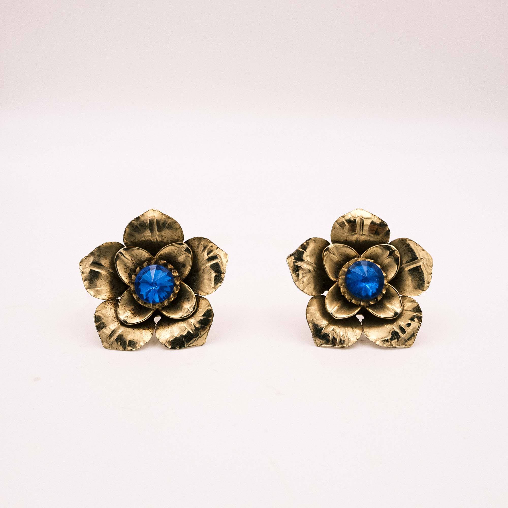 Orecchini A Clip Vintage Con Fiore In Cristallo Trasparente E Massiccio, Stile Anni '80 - Foto 8