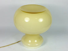 Load image into Gallery viewer, Lampada anni &#39;60 in opaline a forma di &quot;fungo&quot;.- vintage lamp 1960s, in the particular shape of a mushroom. Color: beige, light yellow.
