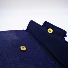 Carica l'immagine nel visualizzatore di Gallery, Borsa Vintage Mangiameli Milano Anni 60 - Clutch da Sera Gioiello Blu Navy con Perline e Cristalli
