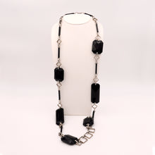 Load image into Gallery viewer, Collana in bachelite nera, anni 80 - Black bakelite necklace , 1980s
