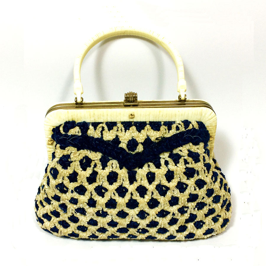 Borsa in ciniglia e bachelite anni '50