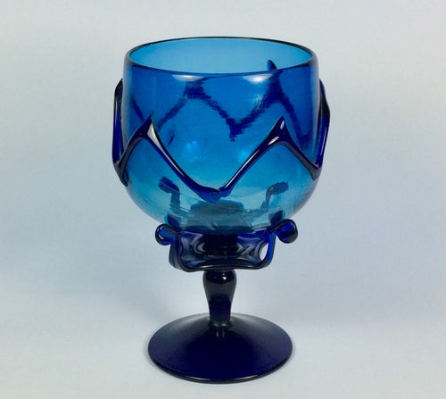 Coppa in vetro di Murano blu cobalto - Cobalt blue Murano glass cup